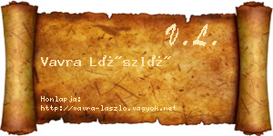 Vavra László névjegykártya