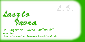 laszlo vavra business card